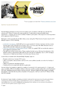 Summer Bridge Acceptance Packet